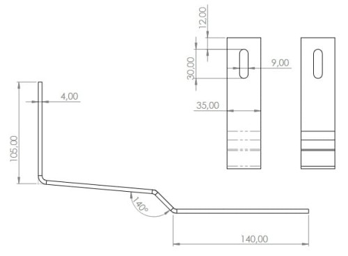 Dachhaken 279mm für Schrägdächer - SPEC - Edelstahl H17 (Biberschwanz) PV-08-37 (2)