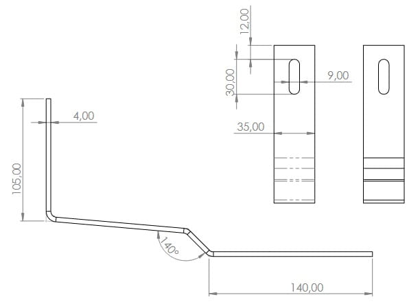 Dachhaken 279mm für Schrägdächer - SPEC - Edelstahl H17 (Biberschwanz) PV-08-37 (2)