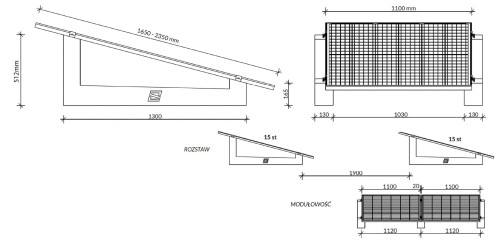 Ballastsystem für die vertikale Montage von PV auf einem Flachdach SE1300 - Palette mit 10 Stück GPV-600-02 (2)