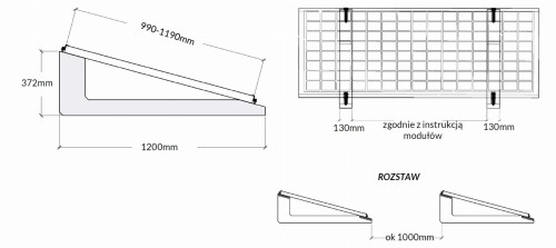 Ballastsystem für die horizontale Montage von PV auf einem Flachdach SE1200 - Palette mit 16 Stück GPV-600-03 (2)