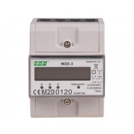Energiezähler 3-phasig 80A MID WZE-3 F&F FILIPOWSKI GPV-401-77