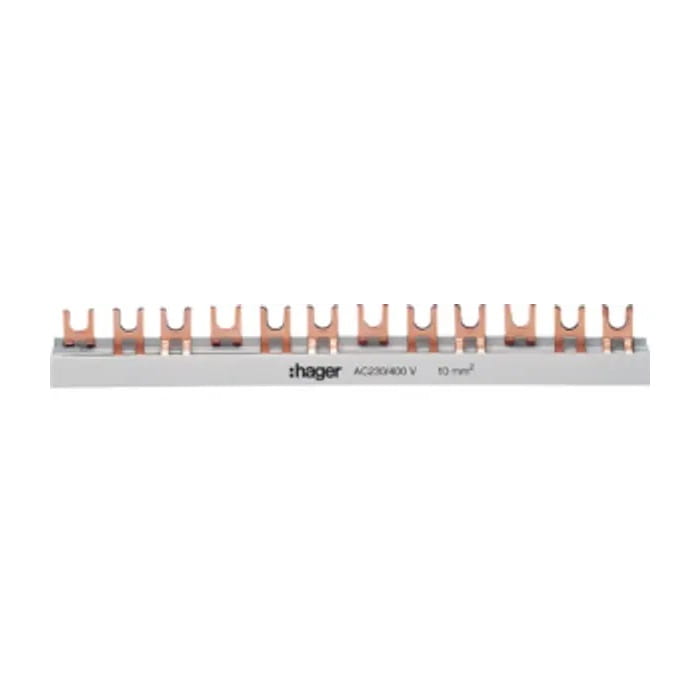 Verbindungsbrücke 3-polig 57 Module 10mm², KDN363B gabelförmig Hager GPV-401-80