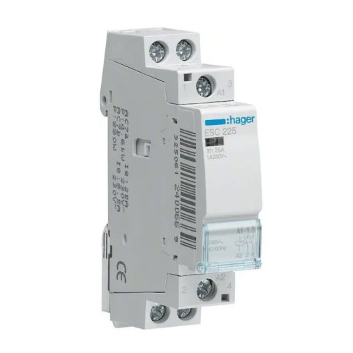 Modularer Schütz 230V AC 2NO 25A ESC225 HAGER GPV-401-81