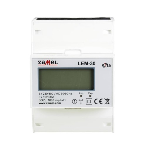 Energiezähler 3-phasig 100A LCD LEM-30 ZAMEL GPV-401-109