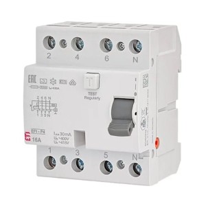 Fehlerstromschutzschalter 4P 25A 30mA Typ AC EFI6-P4 AC 25/0.03 002061651 ETI