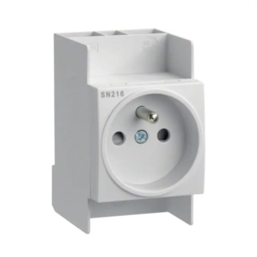 Schienen-Steckdose DIN 10-16A 250V mit Schutzkontaktstift SN216 HAGER GPV-401-193