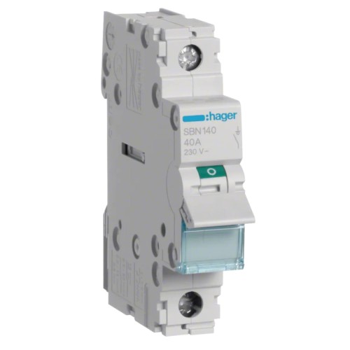 Hager Trennschalter einpolig 1P 40A 230V AC GPV-401-227