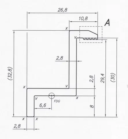 Endklemme H30 Aluminium 6060 Bohrung M8 lackiert PV-03-30 (2)