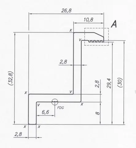 Endklemme H30 Aluminium 6060 Bohrung M8 lackiert PV-03-30 (2)