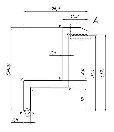Endklemme H32 Aluminium 6060 Bohrung M8 lackiert PV-03-31 (2)