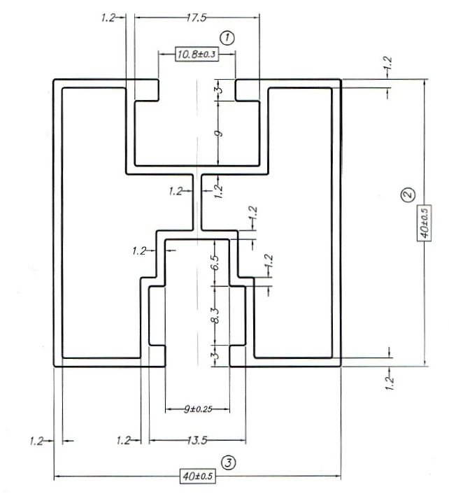 Aluminium Montageprofil 480cm - 40x40 für Sechskantschraube PV-01-25 (4)