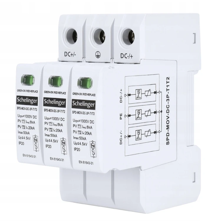 Schelinger Überspannungs-Ableiter 3P 8kA DC 1000V GPV-401-24