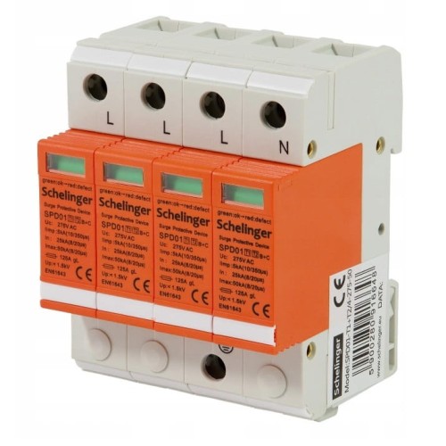 Schelinger Überspannungsschutz 4P 5kA kl. T1+T2 (B+C) GPV-401-25