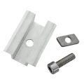 Mittlere Klemmhalterung H25 L50 Roh mit Schraube M8x20 und Einsatz für 30-mm-Paneele PV-04-16 (2)