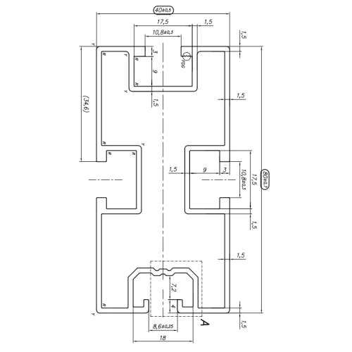 Aluminium Montageprofil 420cm 80x40 für Sechskantschraube PV-01-24 (2)
