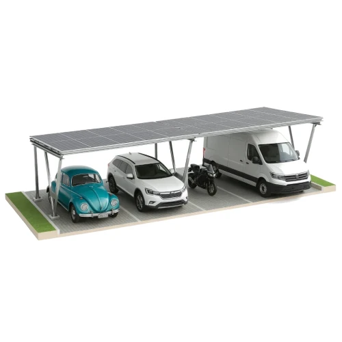 Solarcarport VICA für 4 Fahrzeug Photovoltaik-Parkplatz 2x2 module GPV-105-04