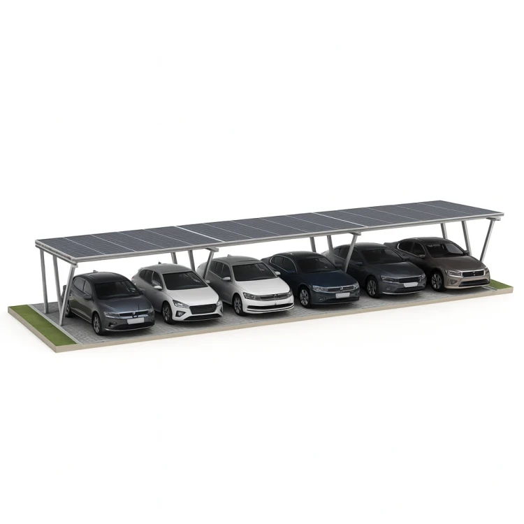 Solarcarport VICA für 6 Fahrzeug Photovoltaik-Parkplatz 3x2 module GPV-105-06