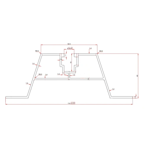 Trapezbrücke 60cm H-40 aus EPDM für Dächer aus Trapezblech PV-02-03-03 (2)
