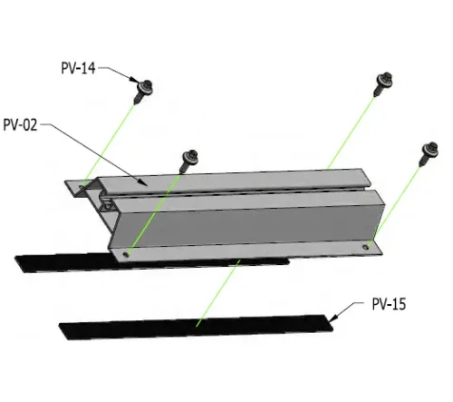 Trapezbrücke 60cm H-40 aus EPDM für Dächer aus Trapezblech PV-02-03-03 (5)
