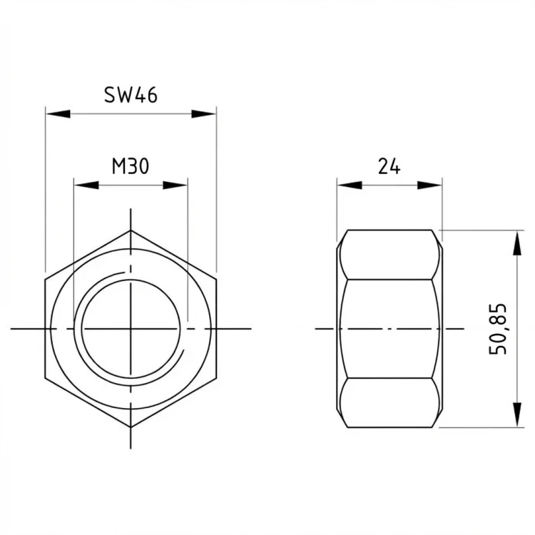 Sechskantmutter M30 DIN 934 A2-50 000-059 (2)