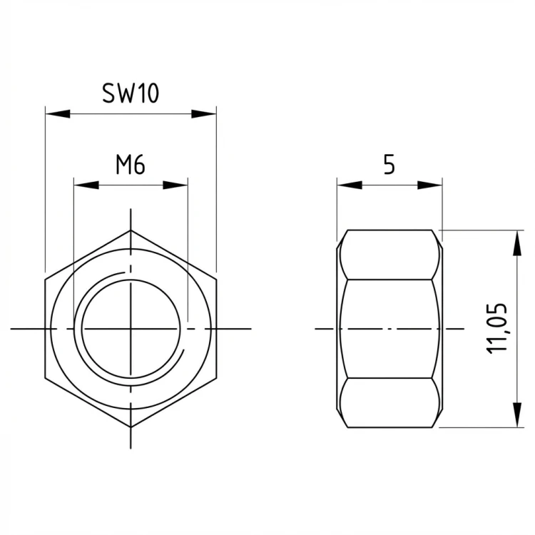 Sechskantmutter M6 DIN 934 A4-80 000-060 (2)
