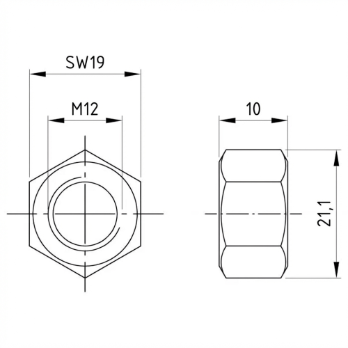 Sechskantmutter M12 DIN 934 A4-80 000-067 (2)