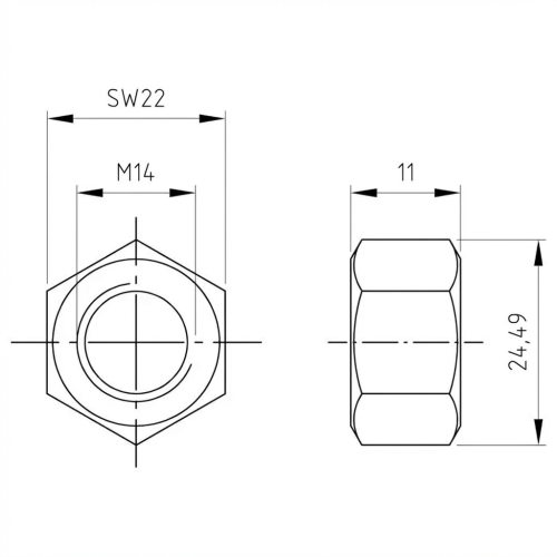 Sechskantmutter M14 DIN 934 A4-80 000-072 (2)