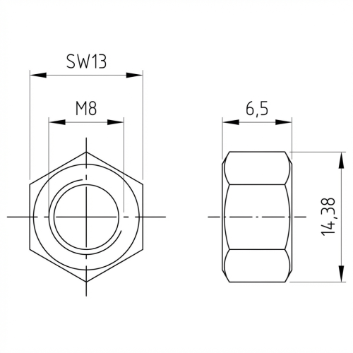 Sechskantmutter M8 DIN 934 A4-80 000-063 (3)