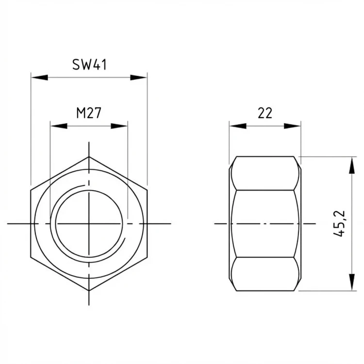 Sechskantmutter M27 DIN 934 A4-70 000-076 (2)