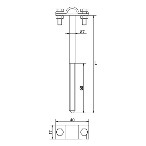 Schraubhalter für Draht h=12cm galvanisch verzinkt 000-150 (2)