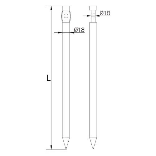 Einschlag-Erdanker einzeln l=35cm Stahl galvanisch verzinkt 000-164 (2)