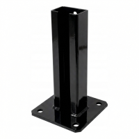 Zaunpfostenfuß 60x40 schwarz RAL 9005 verzinkt