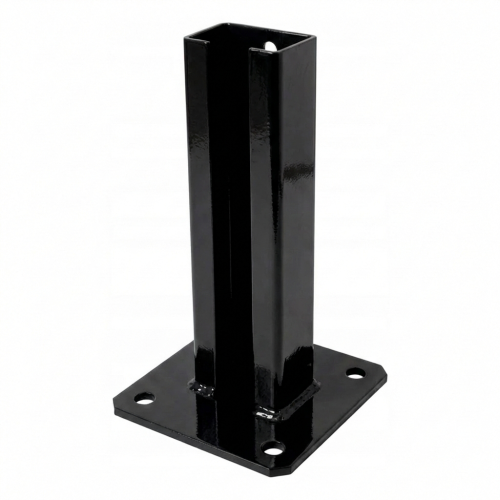 Pfostenfuß 60x40 schwarz RAL 9005 verzinkt 000-153 (1)