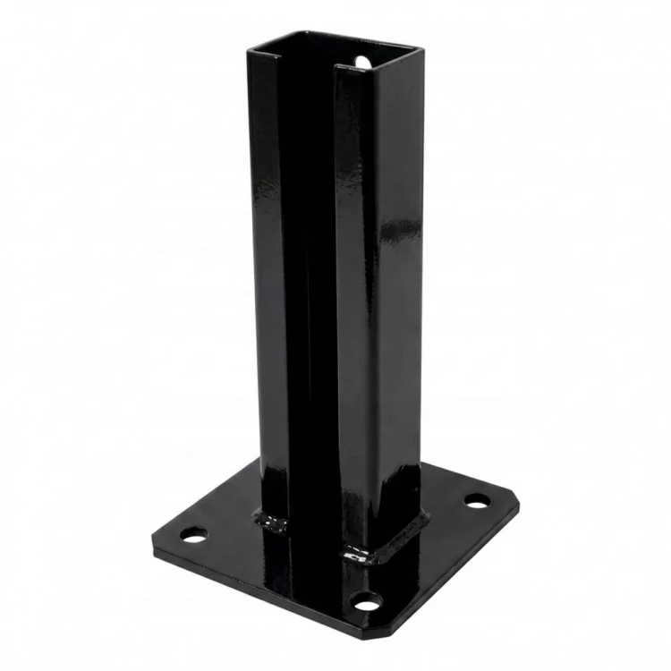 Pfostenfuß 60x40 schwarz RAL 9005 verzinkt 000-153 (1)