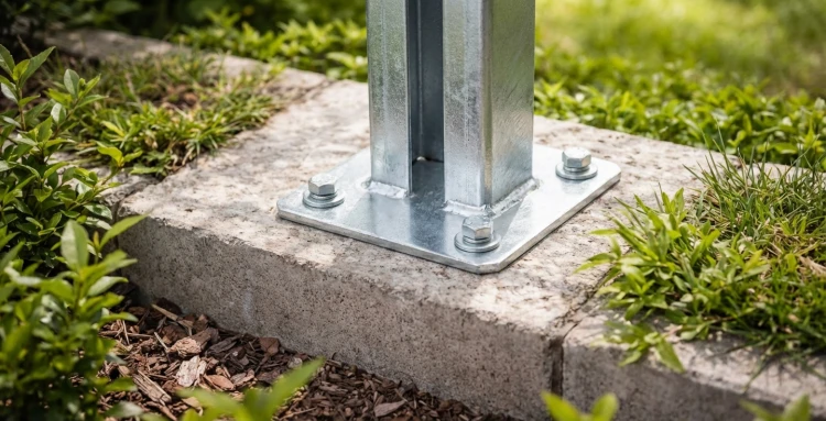 Pfostenfuß für Zaun 60x40 verzinkt 000-151 (3)