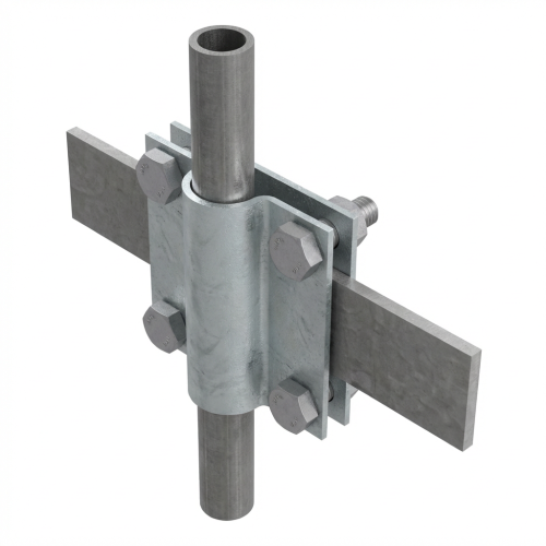 Erdungsverbinder 2-Platten Stab B bis 40 mm, Ø 20 mm PV-24-03 (1)