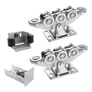 Laufwagen-Paket für selbsttragende Schiebetore 8-rollig + Zubehör KIT für Schiene 80