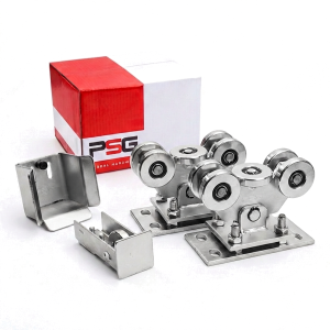 Laufwagen-Set für Schiebetor: 2× Laufwagen (5-rollig, Metall) + Zubehör