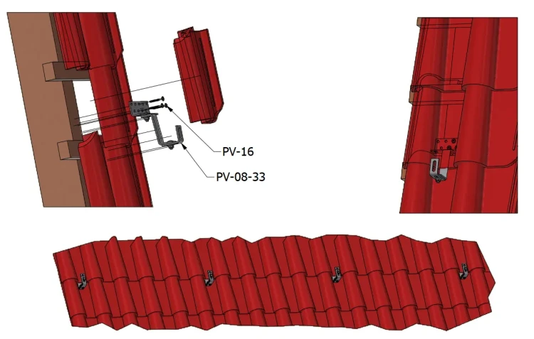 Dachhaken Vario 3x Verstellbar Edelstahl A2 1.4301 - 120mm PV-08-33-A2 (2)