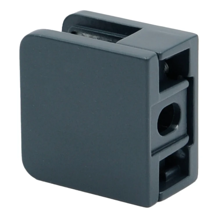 Glashalter 45x45x26 mm Anthrazit Glas 6-10,76 mm Zamak Flachsystem lackiert 000-269 (2)