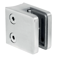 Glashalter rechteckig 45x45x26 mm, Glas 6-10,76 mm, AISI 304, System 42,4 mm, Ausführung Hochglanz