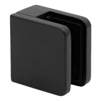 Punkthalter für Glas 45x45x26 mm, schwarz, Glas 6-10,76 mm, Zamak, Flachsystem, lackiert