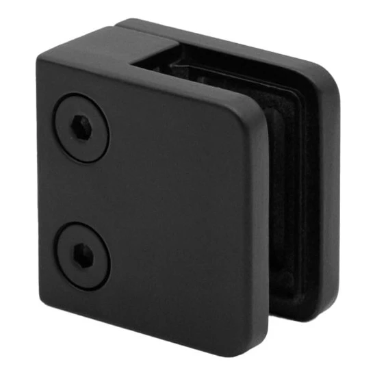 Punkthalter für Glas 45x45x26 mm, schwarz, Glas 6-10,76 mm, Zamak, Flachsystem, lackiert 000-286 (3)