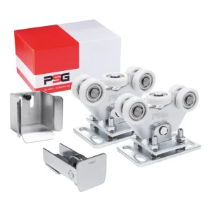 Laufwagen-Paket mit 5 Kunststoffrollen KIT für freitragende Schiebetore mit Zubehör