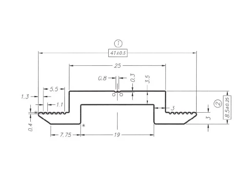 Mittelklemme H8 Aluminium 6060 Bohrung M8 PV-04-03 (1)