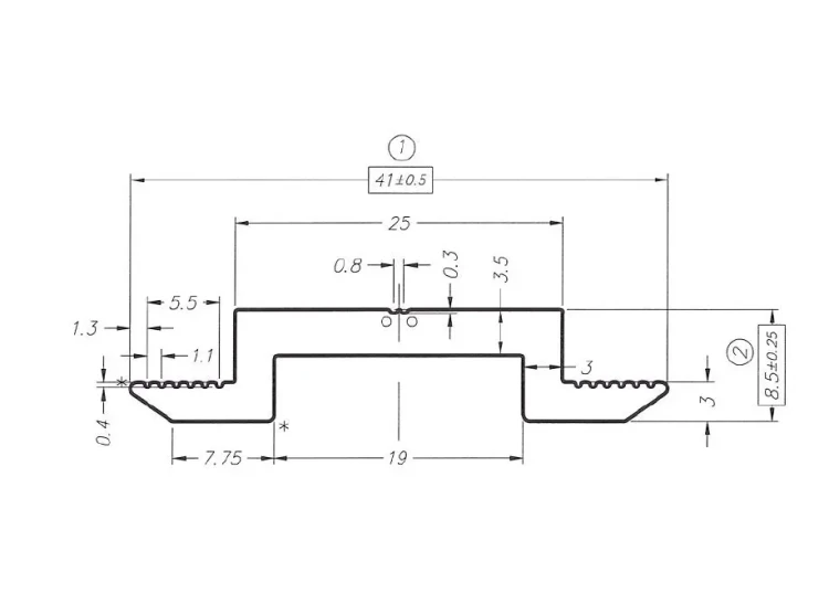 Mittelklemme H8 Aluminium 6060 Bohrung M8 PV-04-03 (1)