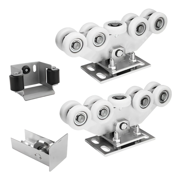 Laufwagen-Paket für Schiebetor: 2× Laufwagen (9-rollig, Kunststoff) + Zubehör 000-252 (1)