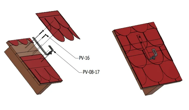 Dachhaken J - für Bitumen und Schieferdach PV-08-15 (2)