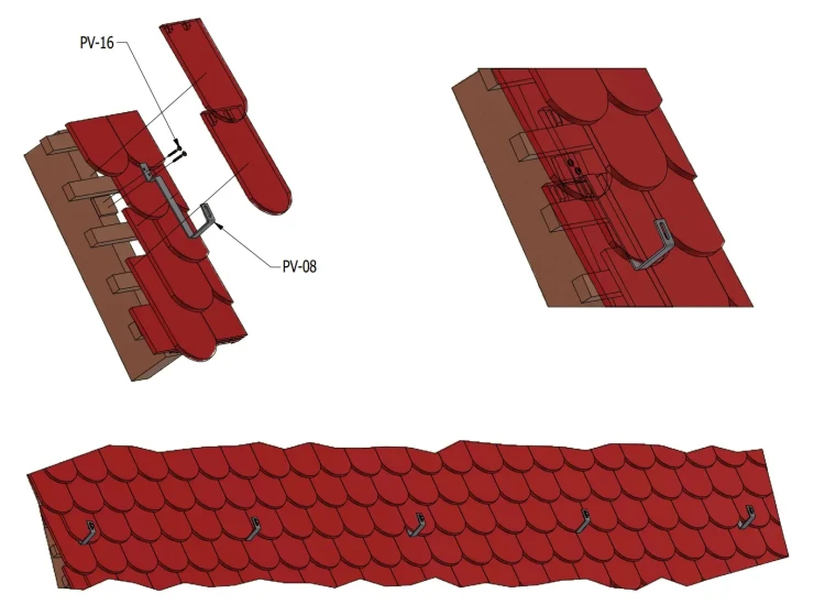 Dachhaken 291mm für Schrägdächer - Edelstahl (Biberschwanz) PV-08-19 (2)