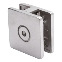 Glashalter 8-10 mm 60x60x28 mm AISI 304. flaches System, Satin